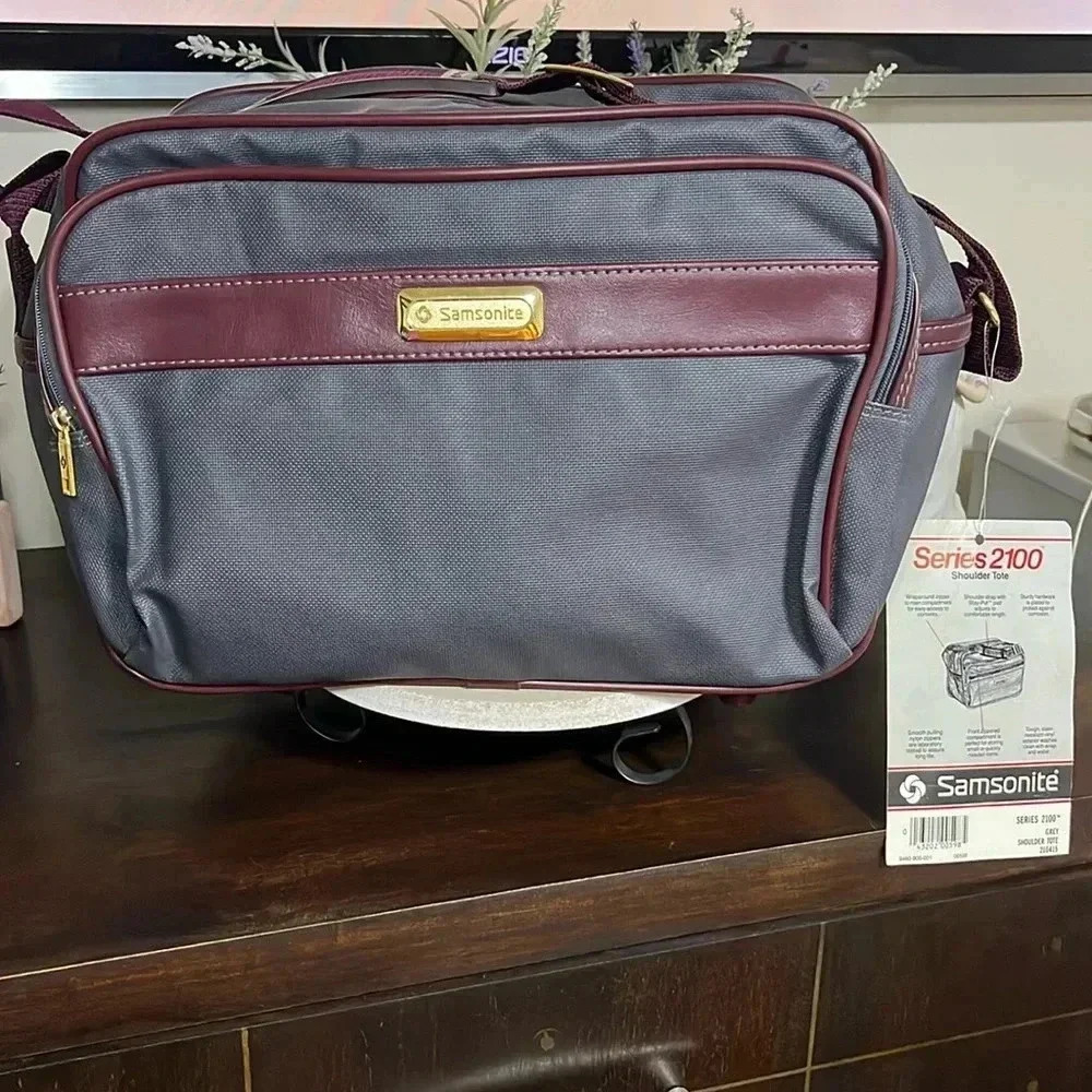 Samsonite‎ Vintage Series 2100 Shoulder Tote Carryon Travel Bag Dark Gray NEW